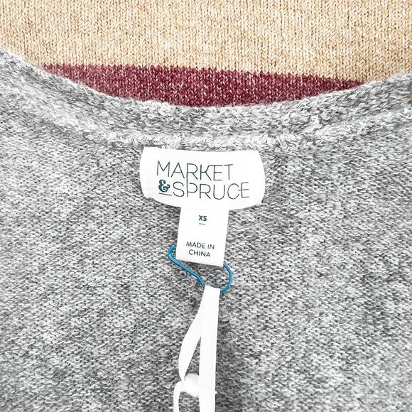 NWT Market and Spruce Multicolor Colorblock Long Sleeve Open Cardigan Sweater XS - Picture 4 of 5